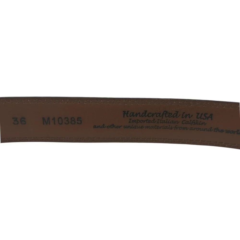 Brighton Brown Leather Belt Gold Buckle Handcrafted in USA Size 36 Mens‎